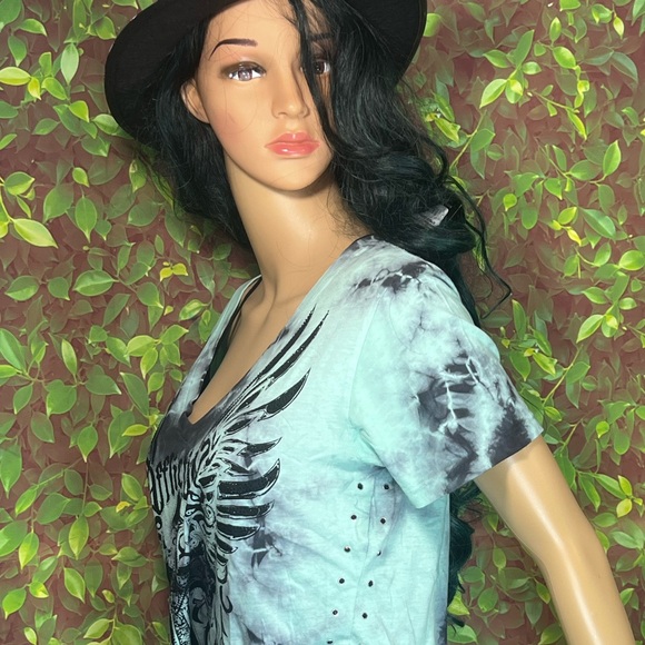 Affliction Green Graphic Tee shirt - Picture 9 of 13